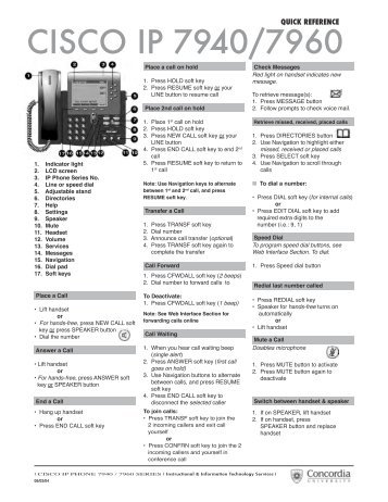 Cisco Ip Phone 7960 Series User Manual